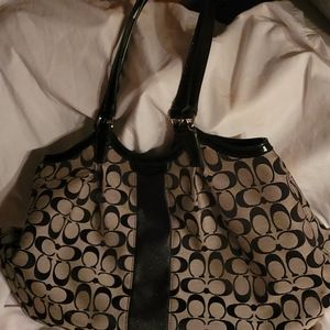 Black and white Coach Satchel